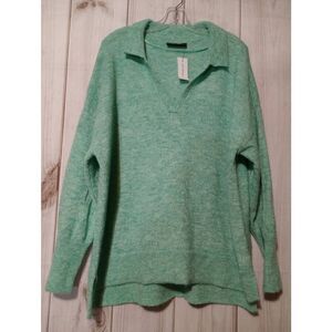 Lane‎ Bryant Sweater Ladies 22 Green VNeck Pullover